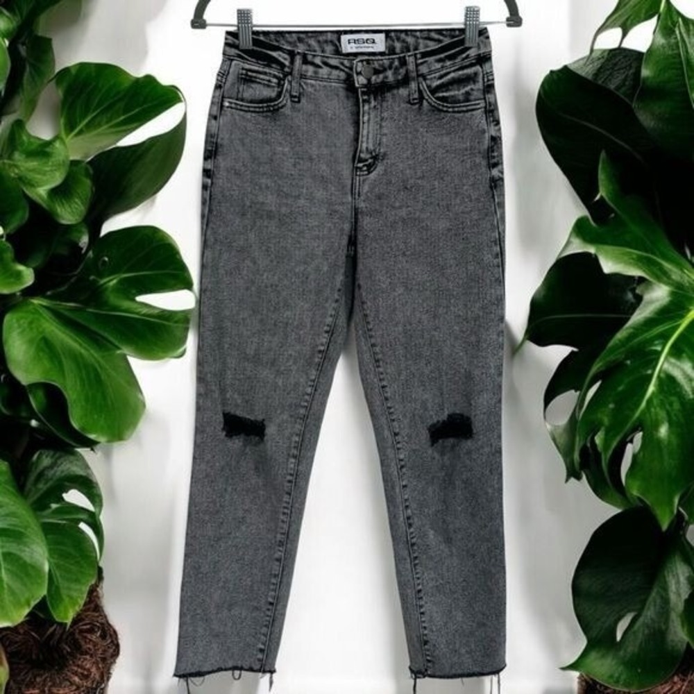 RSQ‎ High Rise Straightleg Grey Acid Wash Jeans Size 24